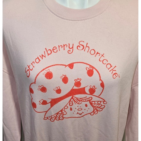 Strawberry Shortcake Graphic Sweatshirt XS Pink Retro Cartoon Characters - Picture 3 of 7